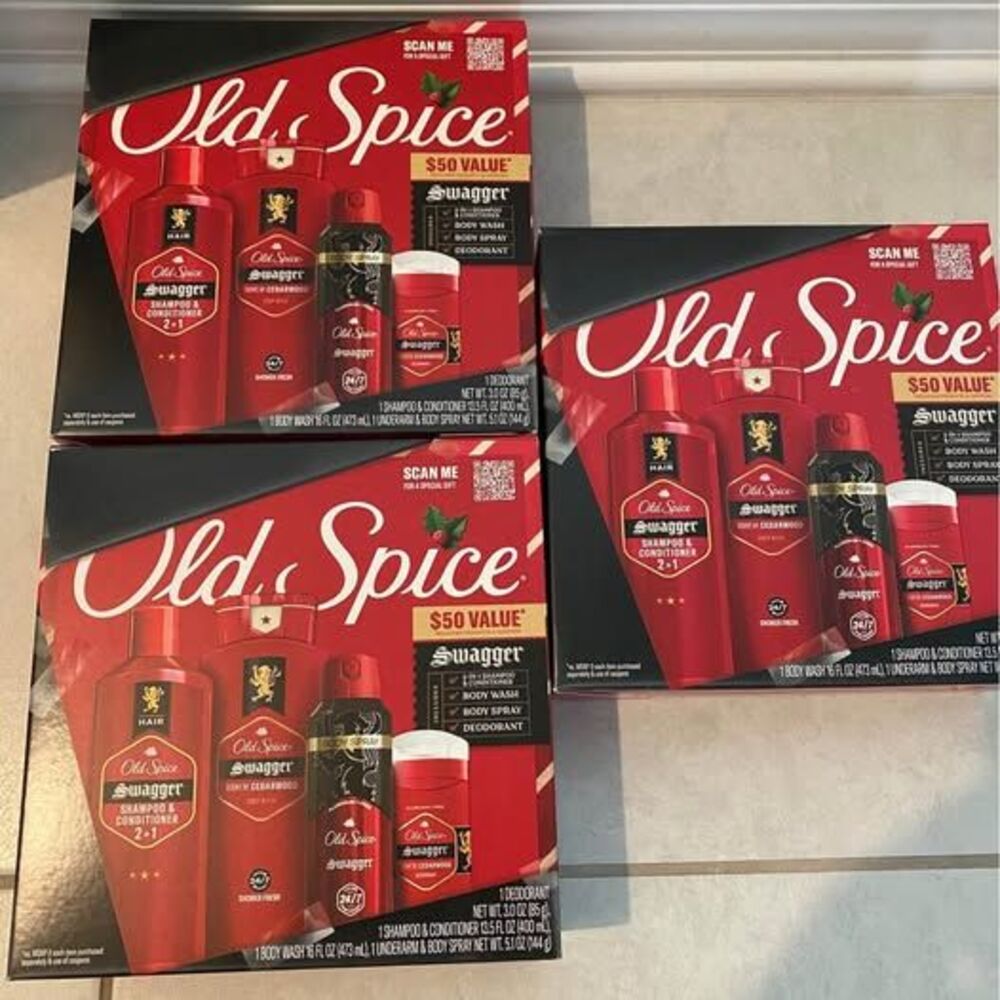 3 gift boxes old spice bundle body spray,deodorant